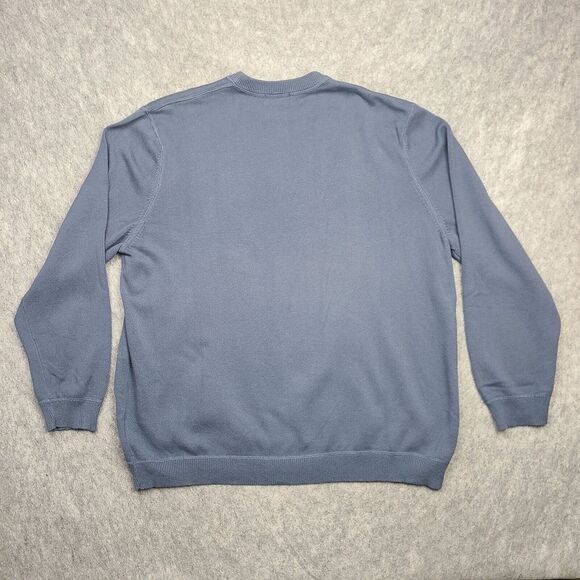 Eddie Bauer Crew Neck Sweater Mens XXL Blue 100% Cotton Knit Made in Hong Kong‎ - Picture 2 of 6